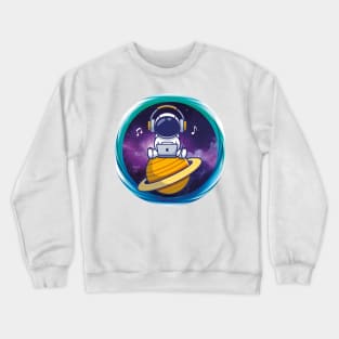 Astronaut Listening to Music Crewneck Sweatshirt